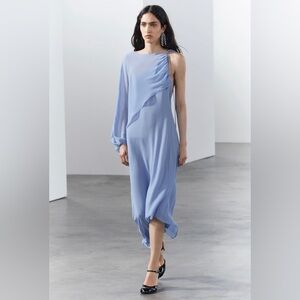 NWT ZARA ASYMMETRIC CAPE DRESS